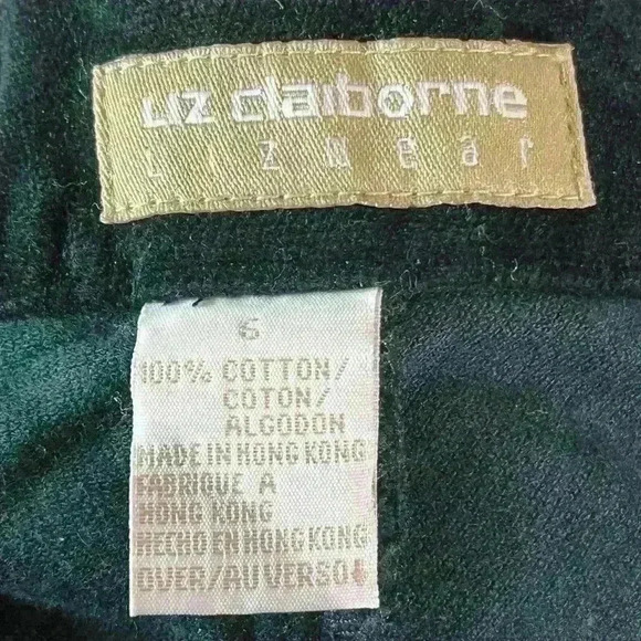 Vintage 90s Lizwear Green Velour Pants 26” Waist - Picture 9 of 9